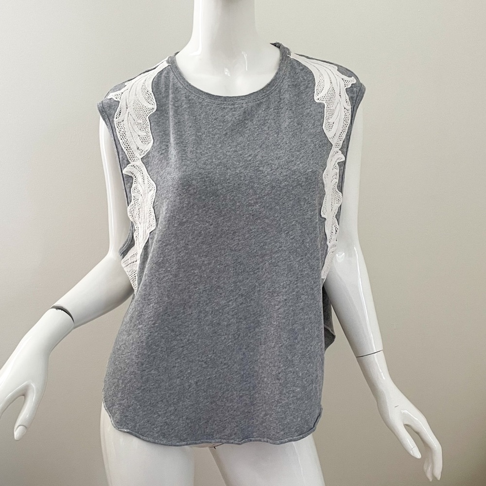 Free people oversized grey lace inset Bonsai tank
